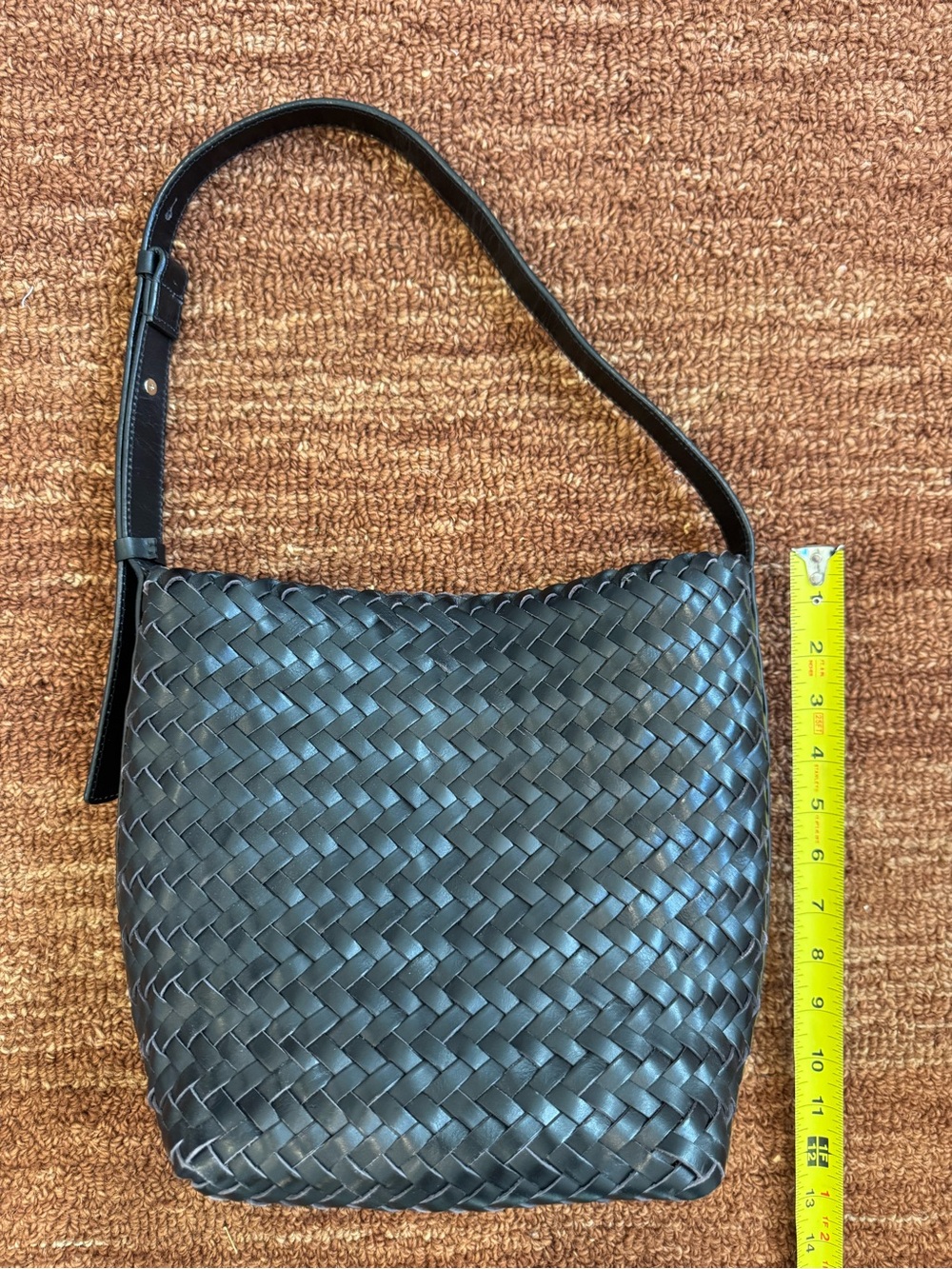 Mango Woven Leather Bucket Bag in Black - Picture 9 of 13